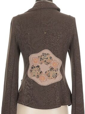 vintage Textured Double-Breasted Blazer Jacket